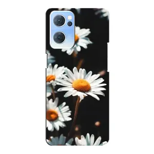 Чехол с ромашками на Oppo Reno7 5G (Белые ромашки)