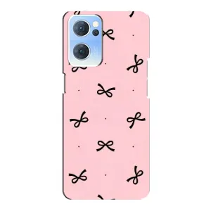 Чехол банты для Oppo Reno7 5G (Черные бантики)