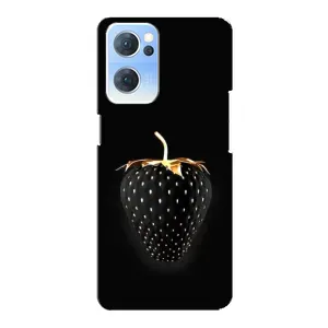 Чехол с изображением вкусной еды для Oppo Reno7 5G (Чёрная клубника)