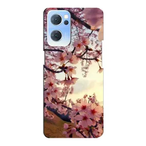 Чехол с принтом САКУРЫ на Oppo Reno7 5G (Цветущая сакура)
