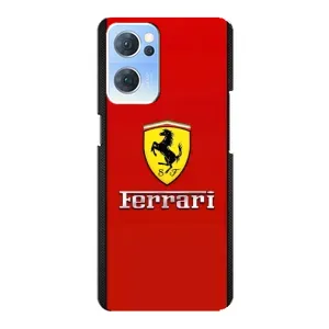 Силиконовый бампер с картинкой машины на Oppo Reno7 5G (Ferrari Logo)