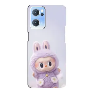 Чехол с принтом Лабубу для Oppo Reno7 5G (Фиолетовый Лабубу)