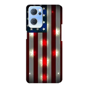 Чехол Флаг USA для Oppo Reno7 5G (Флаг США 2)