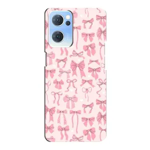 Чехол банты для Oppo Reno7 5G (Фон бантики)