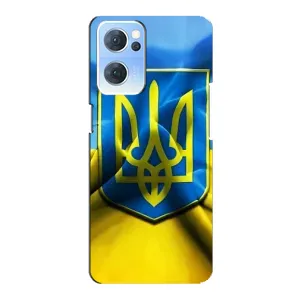 Чехол с картинкой (Патриотический ГЕРБ) на Oppo Reno7 5G (Герб и Флаг Украины)