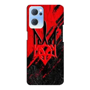 Чехлы УПА (Красно-Чёрный) на Oppo Reno7 5G (Герб в цвете УПА)