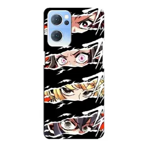 Силиконовые чехлы с глазами Anime для Оппо Рено 7 (5G) (Глаза на чорном)