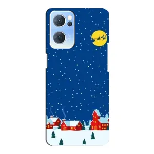 Силіконовий бампер на різдво для Oppo Reno7 5G (Місто в снігу)
