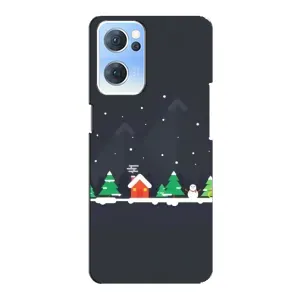 Силіконовий бампер на різдво для Oppo Reno7 5G (Місто зимове)