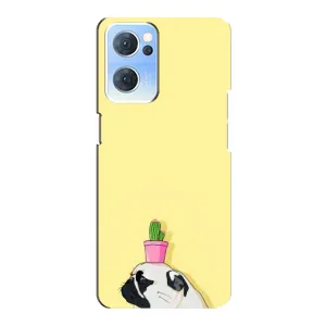 Бампер для Oppo Reno7 5G з картинкою "Песики" (Кактус на голові)