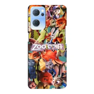 Силиконовый чехол с принтом Зоотрополіс для Oppo Reno7 5G (Коллаж героев)