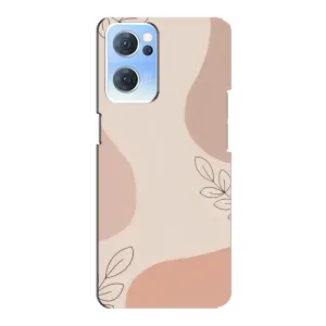 Чехол цветочный дизайн для Oppo Reno7 5G (Коричневый фон)