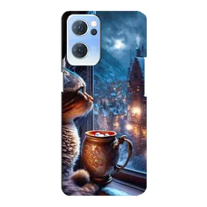 Чохли на Новий Рік Oppo Reno7 5G (Кіт новорічний)
