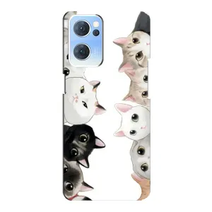 Силіконовий чохол з котиком для Oppo Reno7 5G (Коти)