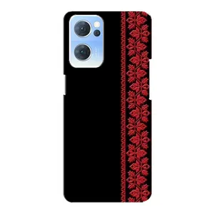 Силиконовый Чехол на Oppo Reno7 5G (Красная Вышиванка)