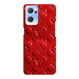 Текстурний Чохол Louis Vuitton для Оппо Рено 7 (5G) (Червоний ЛВ)