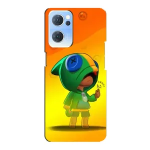 Чехол Бравл Старс для Oppo Reno7 5G (LEON в кофте)