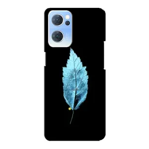 Чехол с картинками на черном фоне для Oppo Reno7 5G (Листочек)