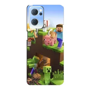 Чохли для Oppo Reno7 5G (Персонажі МайнКрафт) (Майн-крафт)