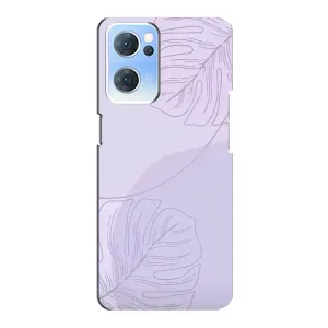 Чехол цветочный дизайн для Oppo Reno7 5G (Монстера фиолетовая)
