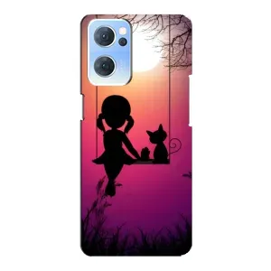 Девчачий Чехол для Oppo Reno7 5G (На качели)