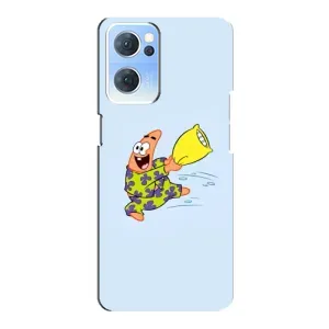 Чехлы с Патриком на Oppo Reno7 5G (Патрик с подушкой)
