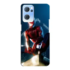 Чехол Супергерой Человека Паука на Oppo Reno7 5G (Паук на доме)