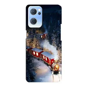 Силіконовий бампер на різдво для Oppo Reno7 5G (Потяг)