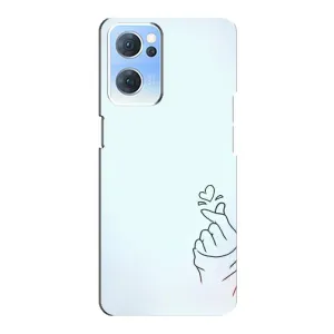 Чохол (Знак сердечка) для Oppo Reno7 5G (Сердечко на блакитному)