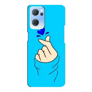 Чохол (Знак сердечка) для Oppo Reno7 5G (Сердечко на синоьому)