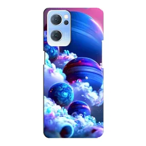 Чехлы КОСМОС для Oppo Reno7 5G (Синие планеты)