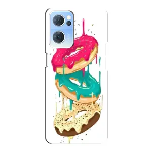 Чехол с изображением вкусной еды для Oppo Reno7 5G (Сочные пончики)