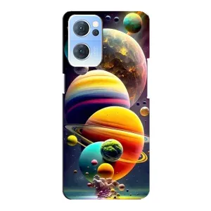 Чехол (ТПУ) с планетами на Oppo Reno7 5G (Солнечна система)