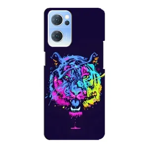 Силіконовий бампер з картинкою звірів для Oppo Reno7 5G (Тигр-Арт)