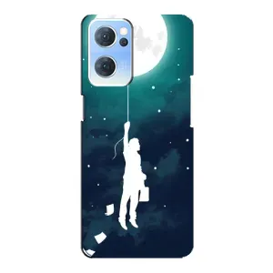 Чехол (ТПУ) с планетами на Oppo Reno7 5G (To The moon)