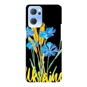 Чехол на Oppo Reno7 5G Украинский дизайн (Ukraine в цветочках)