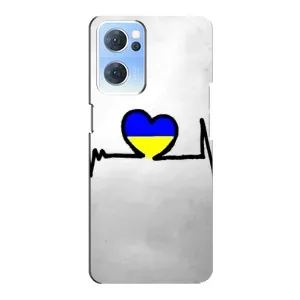 Силиконовый Чехол на Oppo Reno7 5G (Я-Украина) (Украинская кардиограмма)