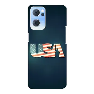 Чехол Флаг USA для Oppo Reno7 5G (USA)