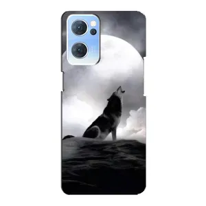 Чохол з Вовком на Oppo Reno7 5G (Вовк і місяць)