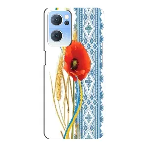 Силиконовый Чехол на Oppo Reno7 5G с картинкой Вышиванки (Вышиванка с цветком)