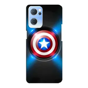 Чехол с Щитом Капитана Америки на Oppo Reno7 5G (Яркий Щит Капитана)