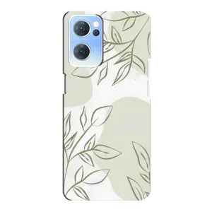 Чехол цветочный дизайн для Oppo Reno7 5G (Зелёный дизайн)