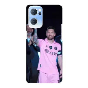 Чехлы Лео Месси в Майами на Oppo Reno7 5G (Золотой мяч Месси)