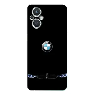 Силиконовый бампер с картинкой машины на Oppo Reno7 Lite (5G) (Черный BMW)