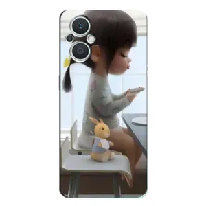 Девчачий Чехол для Oppo Reno7 Lite (5G) (Девочка с игрушкой)