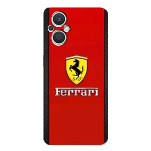 Силиконовый бампер с картинкой машины на Oppo Reno7 Lite (5G) (Ferrari Logo)
