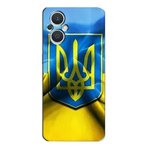 Чехол с картинкой (Патриотический ГЕРБ) на Oppo Reno7 Lite (5G) (Герб и Флаг Украины)
