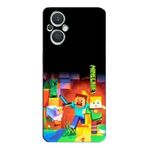 Чехлы для Oppo Reno7 Lite (5G) (Персонажи Майн Крафт) (Герой Майнкрафт)