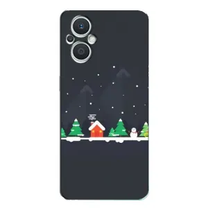 Силиконовый бампер на рождество для Oppo Reno7 Lite (5G) (Город зимний)