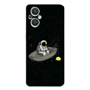 Силіконовый Чохол з принтом "Космонавти" на Oppo Reno7 Lite (5G) (Космонавт на рибалці)